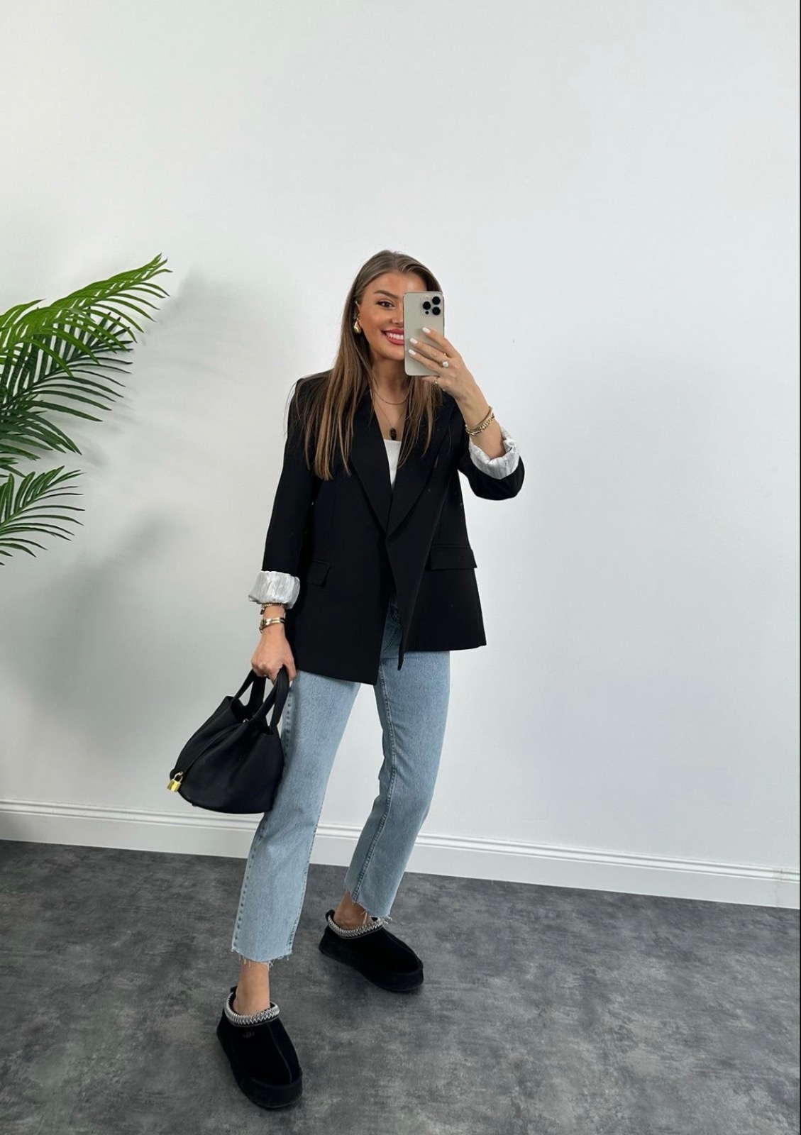 Blazer overseiz a revers et poignet 