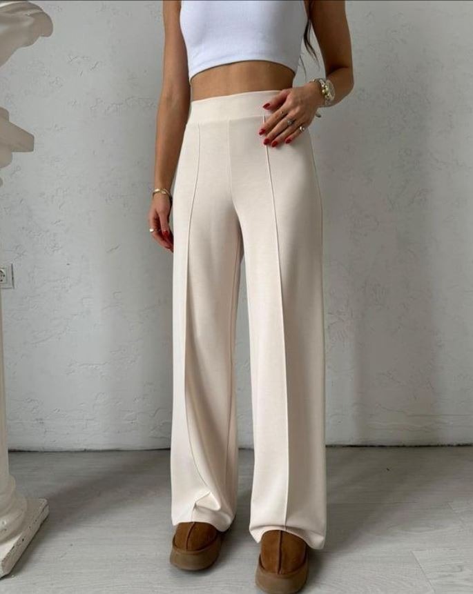 Palazzo Trousers Premium Beige 