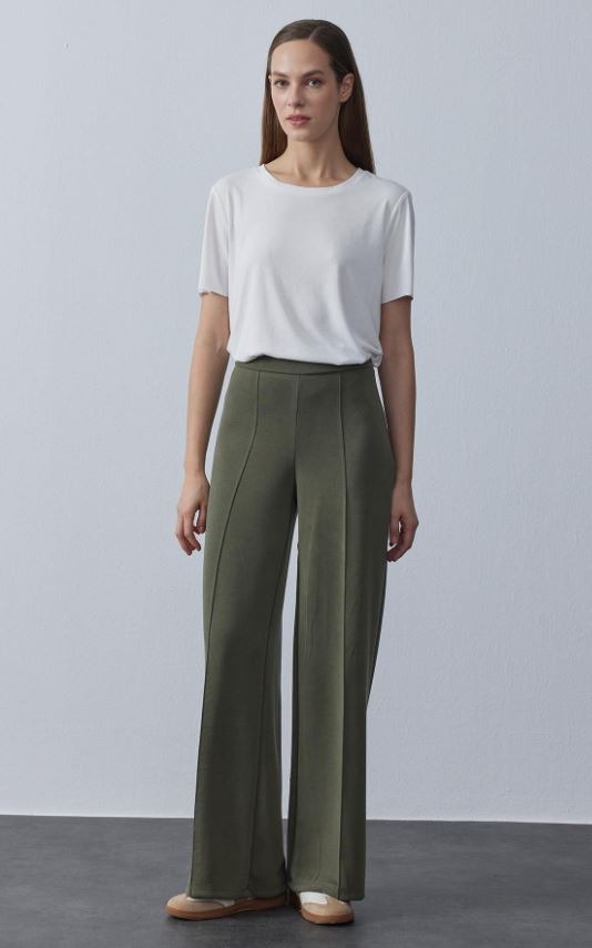 Palazzo Trousers Premium  Vert Kaki