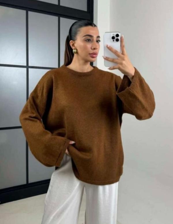 Pull marron overseized Pinterest trend