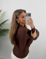 Pull Polo en maille côtelée 