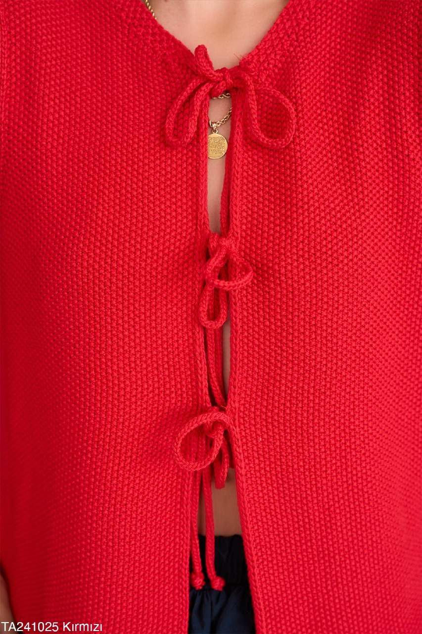 Veston tricoté rouge