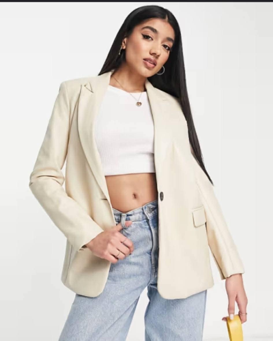 veste blazer White almonde smilicuir 