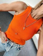 Crop Top côtelé Zara couleur uni a col rond 
