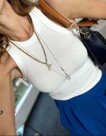 Crop Top côtelé Zara couleur uni a col rond 