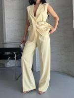 Costume Gilet Jaune  pastel  femmes