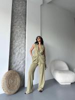 Costume Gilet vert kaki  clair femmes 