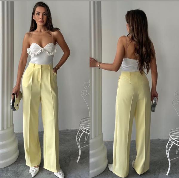 Pantalon palazzo jaune 