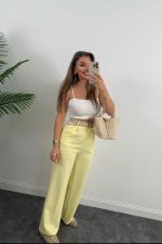 Pantalon palazzo jaune 