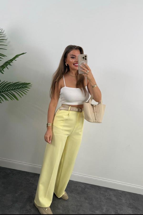 Pantalon palazzo jaune 