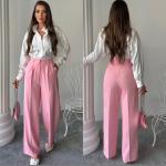 Pantalon palazzo rose clair