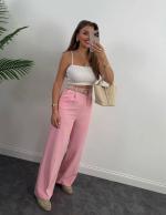 Pantalon palazzo rose clair