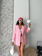 Blazer overseiz a revers et poignet à rayeurs 