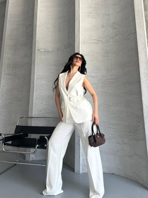 Costume Gilet  pantalon palazzo femmes   
