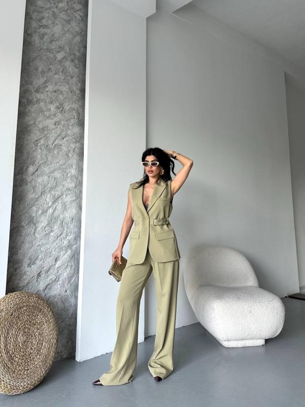Costume Gilet  pantalon palazzo femmes   