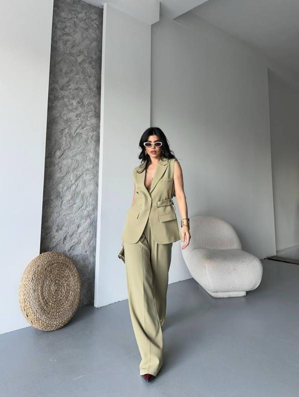 Costume Gilet  pantalon palazzo femmes   