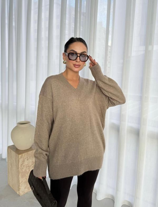 Pull en Laine V overzised Pinterest style