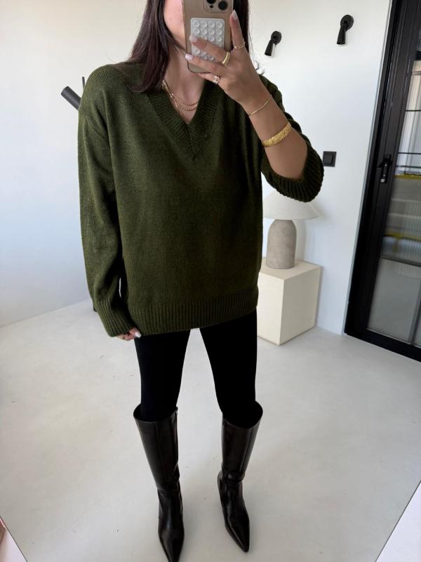 Pull en Laine V overzised Pinterest style