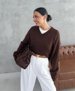 Pull en Laine V overzised Pinterest style