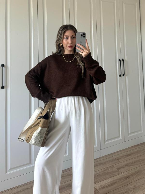 Pull en Laine long overzised Pinterest style