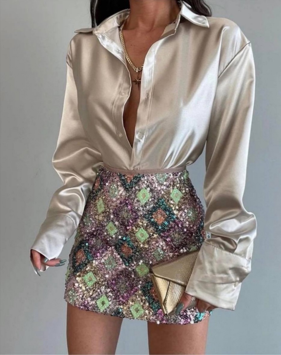 Chemise en satin de soie