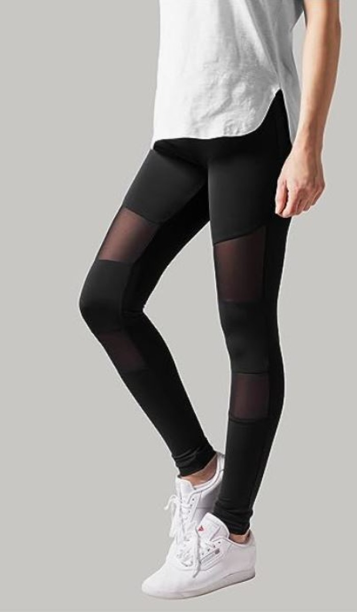 Leggings Noir a Bandes transparentes