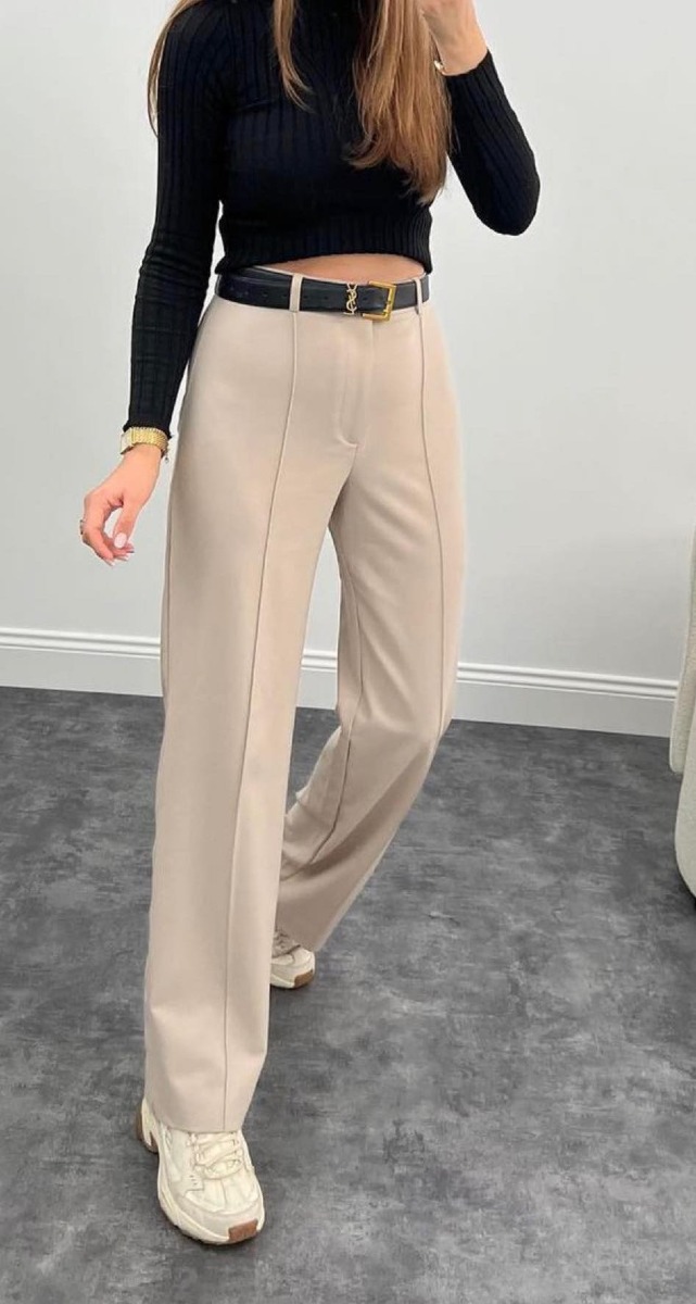 Pantalon  Palazzo Lawn Beige