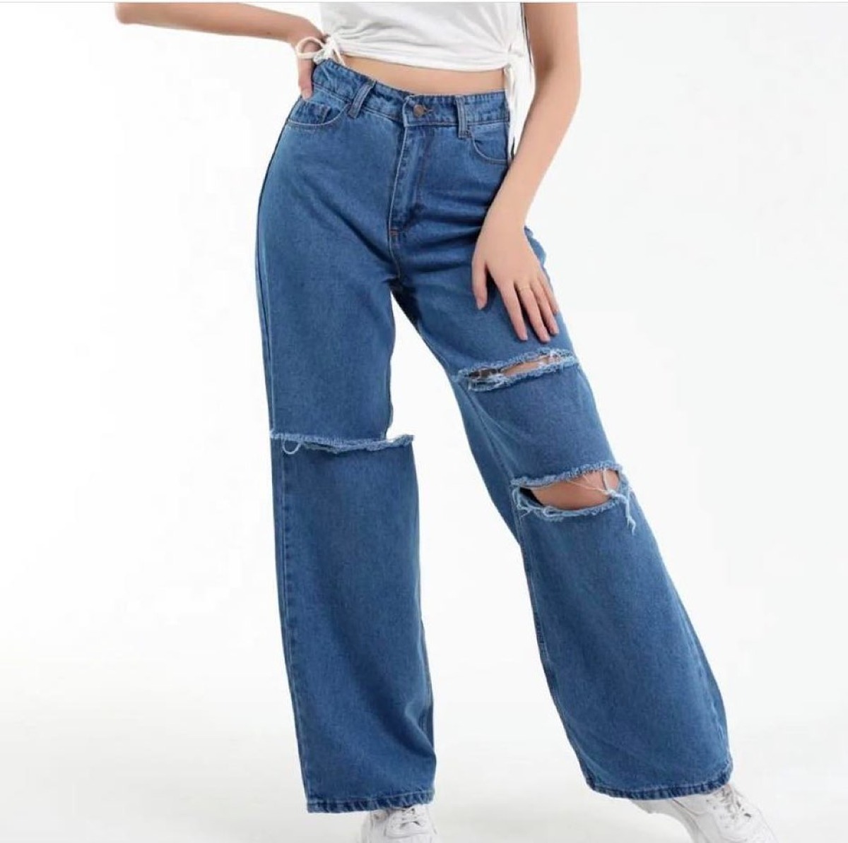 Pantalon  Denim Jeans baggy Déchiré