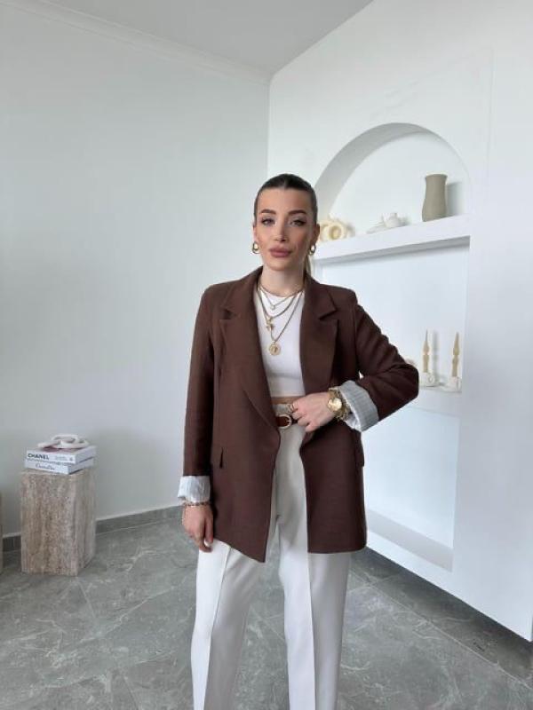 BLAZER AVEC REVERS AUX POIGNETS A RAYEURS