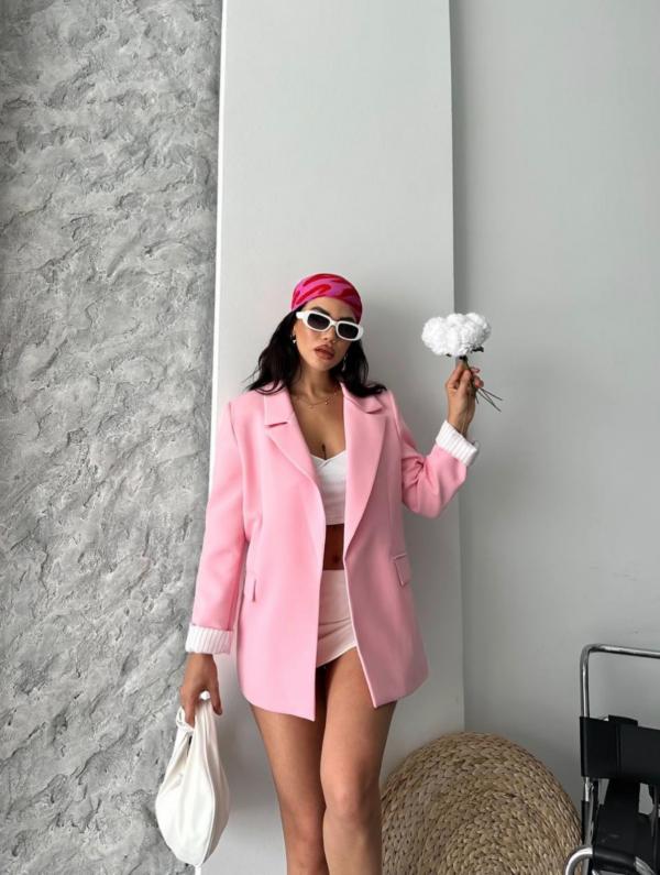 BLAZER AVEC REVERS AUX POIGNETS A RAYEURS