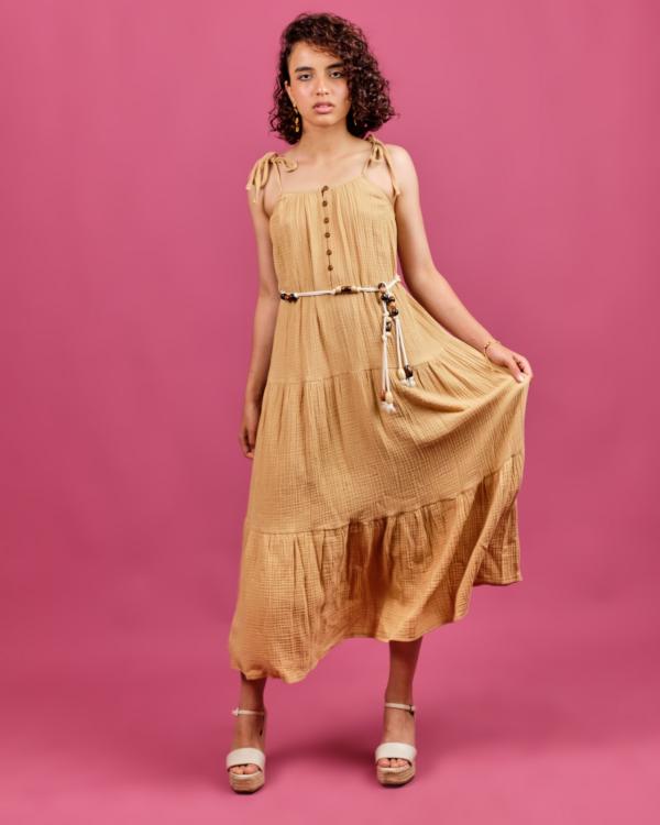 Robe à bretelles et breloques CAMEL