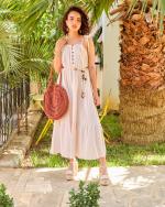 Robe à bretelles et breloques BEIGE 