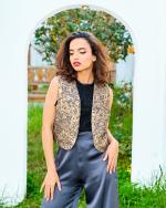 Gilet brocard Gold & Grey