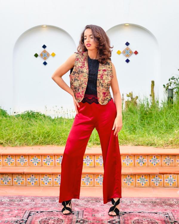 Pantalon carré Rouge Profond