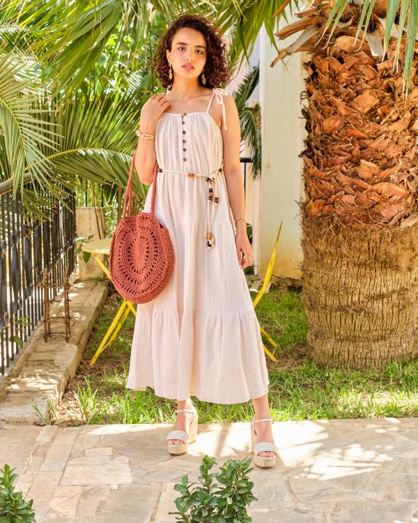Robe à breloques Blanc cassé 