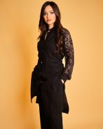 Ensemble Lin naturelle et dentelle BLACK 