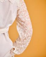 Ensemble Lin naturelle et dentelle BLANC CASSÉ