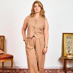 Ensemble en Lin Naturelle camel 