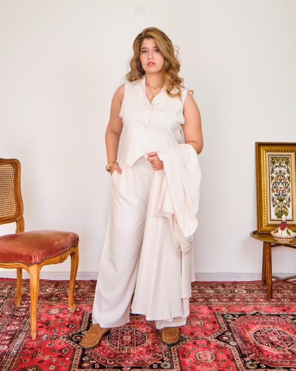 Ensemble en Lin Naturelle Beige 