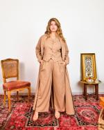 Ensemble en Lin Naturelle camel 