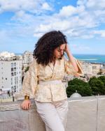 Veste Zeyna Blanche et Gold 