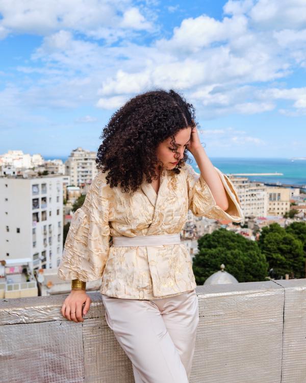 Veste Zeyna Blanche et Gold 