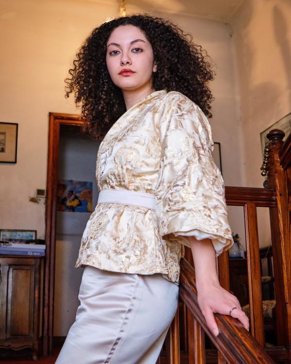 Veste Zeyna Blanche et Gold 