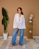Tunique Leyla Lin naturel  manches longues