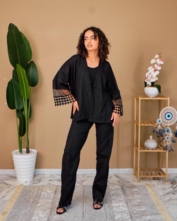 Ensemble Lin naturelle summer Black