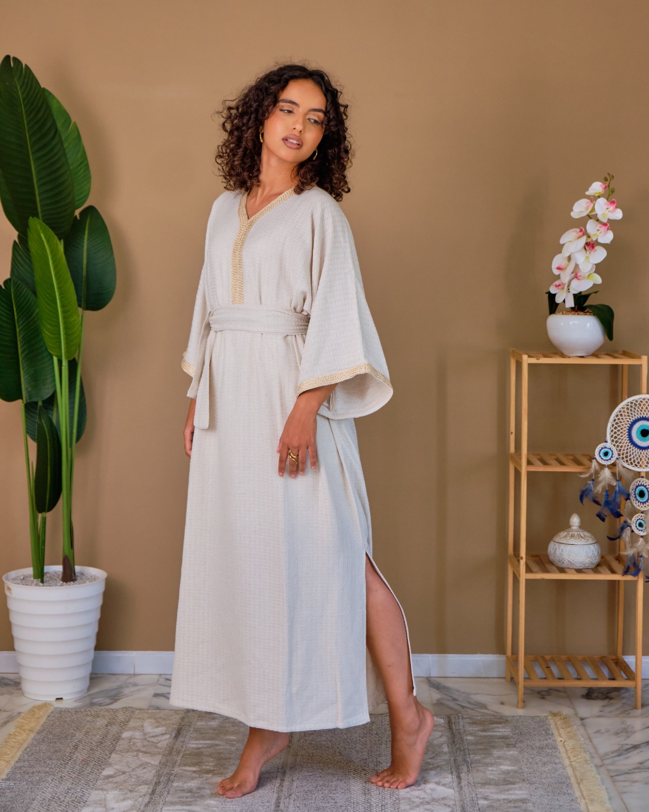 Robe Warda en lin naturel tissé
