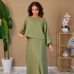 Ensemble jupe en lin naturel Kaki