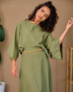Ensemble jupe en lin naturel Kaki