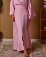 Ensemble jupe en lin naturel fluide pinky