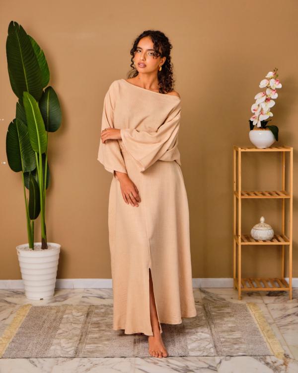 Ensemble jupe en lin naturel Sahara